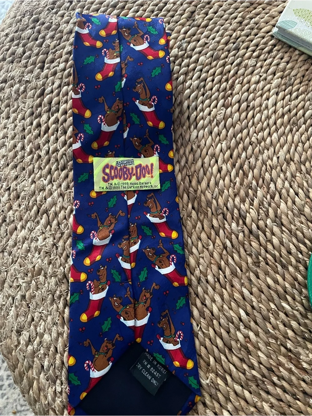 Scooby-Doo Men's Blue Novelty Dress Tie - Holiday Stocking Print
